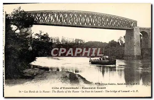 Cartes postales Les bords de la Rance Le pont de Lessard Bateau