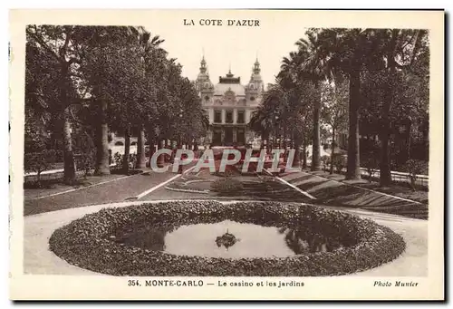 Cartes postales Monte Carlo Le casino et les jardins