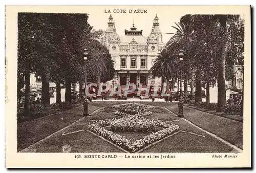 Cartes postales Monte Carlo Le casino et les jardins