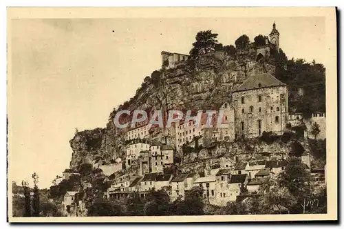 Cartes postales Rocamadour Le roc vu de la vallee