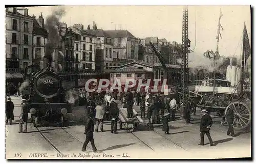 Cartes postales Dieppe Depart du Rapide pour Paris Train TOP