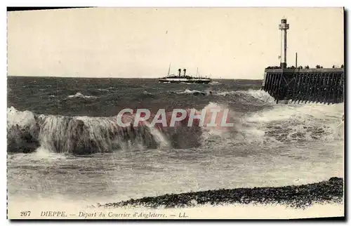 Ansichtskarte AK Dieppe Depart du Courrier d&#39Angleterre Bateau