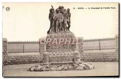 Cartes postales Reims Le Monument de l'Armee Noire Militaria