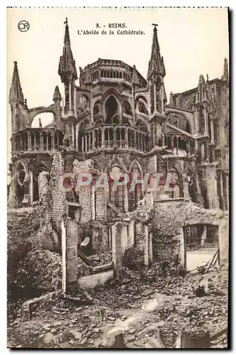 Cartes postales Reims L'Abside de la Cathedrale Militaria