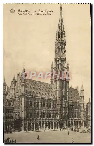 Cartes postales Bruxelles La Grand' Place Hotel de ville