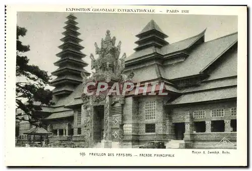 Cartes postales Exposition Coloniale Internationale Paris 1931 Pavillon des Pays Bas Facade principale