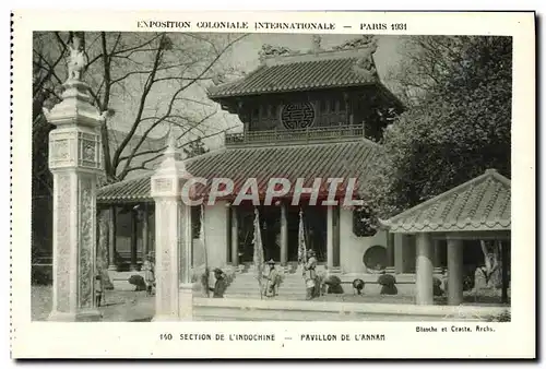 Cartes postales Exposition Coloniale Internationale Paris 1931 Section de l&#39Indochine Pavillon de l&#39Annam