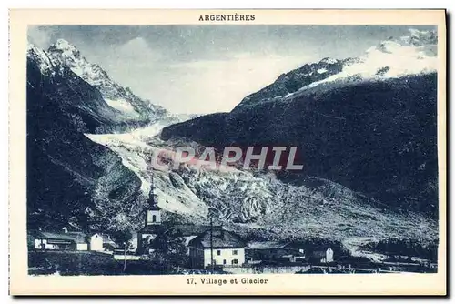 Cartes postales Argentieres Village et glacier