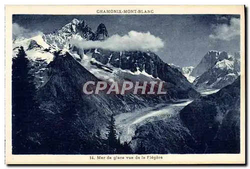 Cartes postales Chamonix Mont Blanc Mer de glace vu de la Flegere