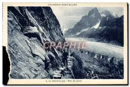 Cartes postales Chamonix Mont Blanc Le mauvais pas Mer de glace