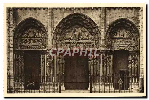 Ansichtskarte AK Chartres La Cathedrale Le Grand Portail