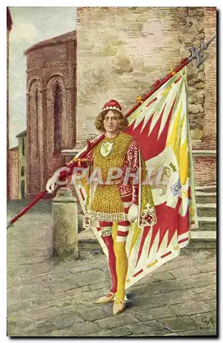 Cartes postales Paggi delle storiche Contrade di Siena Val di Montone Costume Folklore