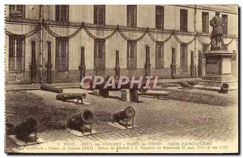 Ansichtskarte AK Paris Hotel des Invalides Musee de l&#39Armee Cour d&#39Angouleme Piece d&#39artillerie Vaguette