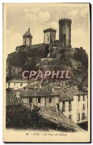 Ansichtskarte AK Foix Les Tours du Chateau