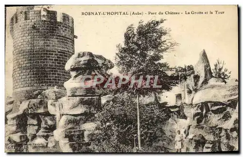 Cartes postales Rosnay l'Hopital Parc du Chateau La Grotte et la Tour