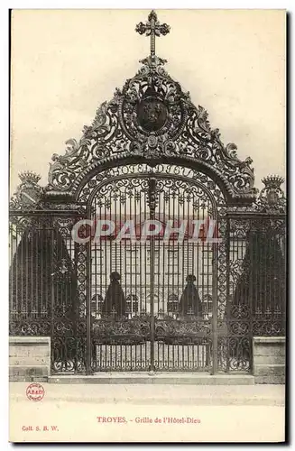Cartes postales Troyes Grille de l'Hotel Dieu