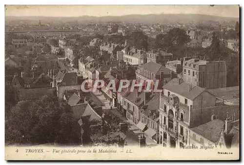 Cartes postales Troyes Vue generale prise de la Madeleine