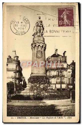 Cartes postales Troyes Monument Les Enfants de l&#39Aube