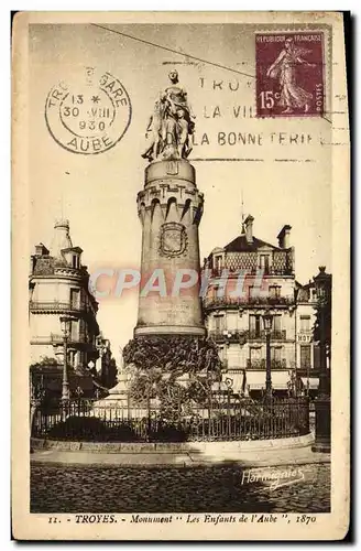 Cartes postales Troyes Monument Les Enfants de l'Aube