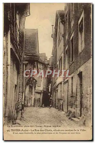 Cartes postales Troyes La Rue des Chats