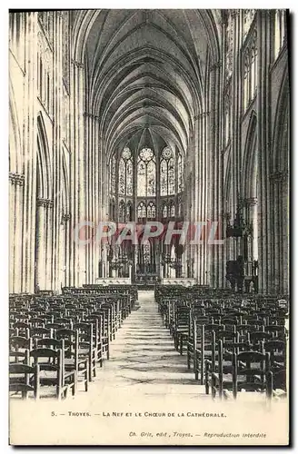 Cartes postales Troyes La Nef et le Choeur de la Cathedrale