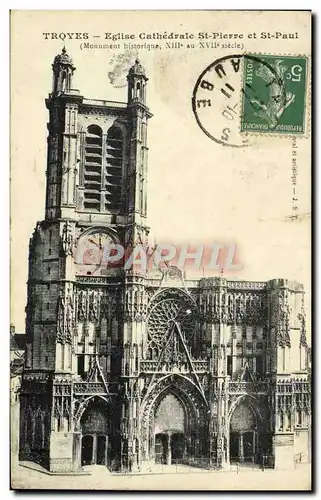 Cartes postales Troyes Eglise Cathedrale St Pierre et St Paul