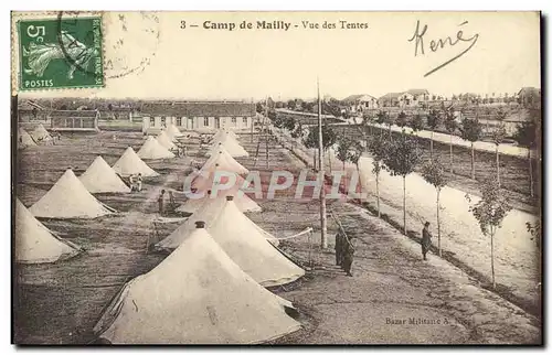 Cartes postales Camp de Mailly Vue des tentes Militaria