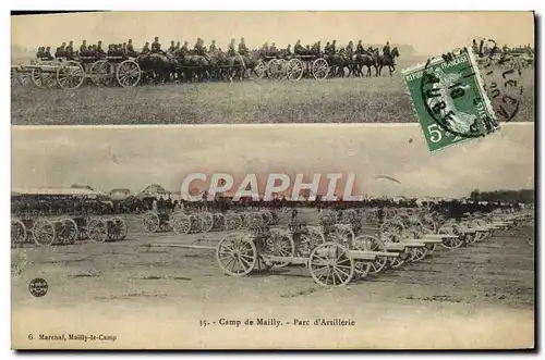Cartes postales Camp de Mailly Parc d'artillerie Militaria