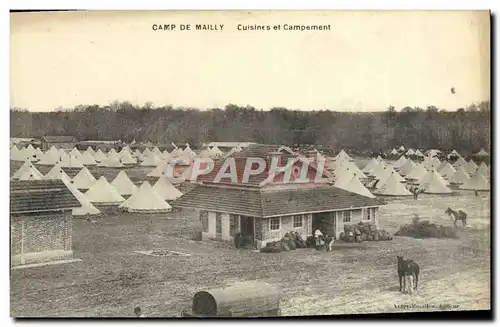 Ansichtskarte AK Camp De Mailly Cuisines et campement Militaria