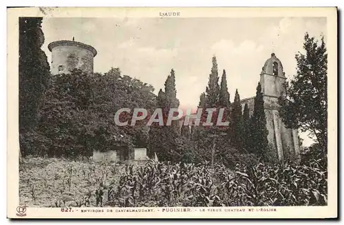 Cartes postales L&#39Aude Environs de Castelnaudary Puginier le vieux chateau et l&#39eglise