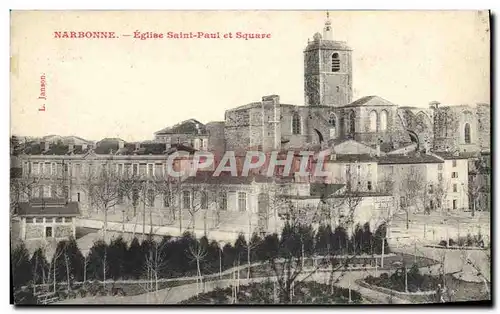 Ansichtskarte AK Narbonne Eglise saint paul et square