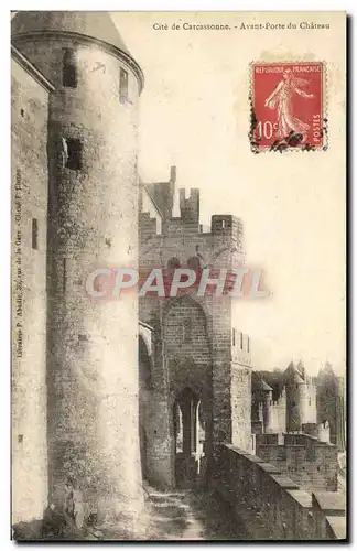 Cartes postales Cite de Carcasonne Avant porte du chateau