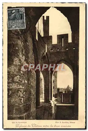 Cartes postales Cite de Carcasonne Defenses du chateau entre les deux enceintes