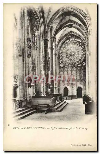 Cartes postales Cite de Carcassonne eglise saint nazqaire le transept