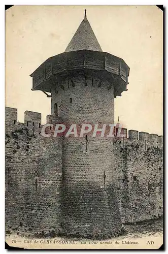 Cartes postales Cite de Carcassonne La tour armee du chateau