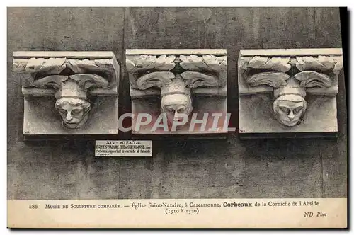 Cartes postales Musee De Scupture Comparee Eglise Saint Nazaire A Carcassonne Corbeaux De La corniche de l&#39ab