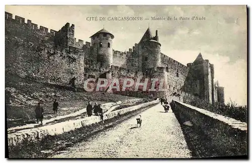 Cartes postales Cite De Carcassonne Montee de la Porte d&#39aude