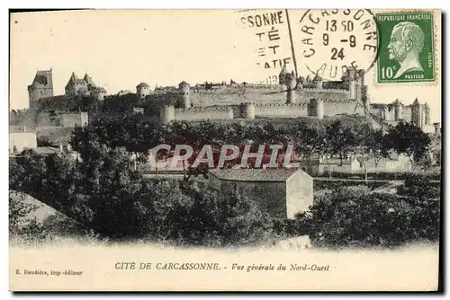 Cartes postales Cite De Carcassonne Vue generale du Nord Ouest