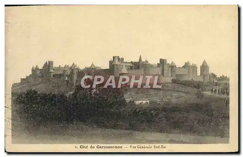 Ansichtskarte AK Cite De Carcassonne Vue generale sud est