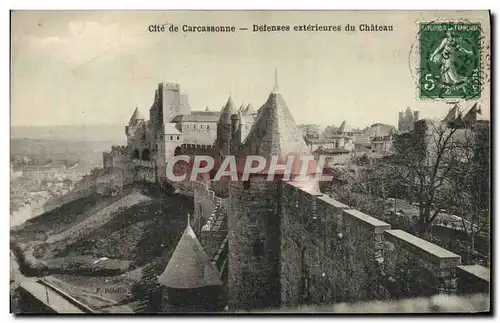 Ansichtskarte AK Cite De Carcassonne Defenses exterieures du chateau