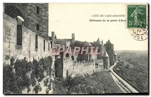 Ansichtskarte AK Cite De Carcassonne Defenses de la porte d&#39aude