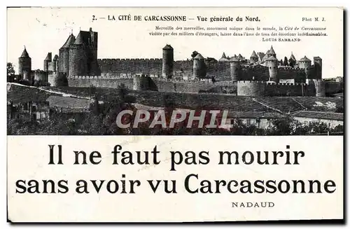 Cartes postales La Cite De Carcassonne Vue generale du nord