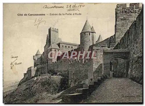 Cartes postales Cite de Carcassonne Entree de la porte d'aude
