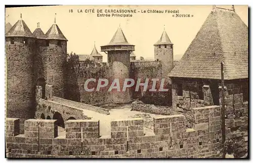 Cartes postales La Cite De Carcassonne le chateau feodal entree principale