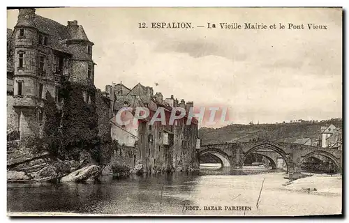 Ansichtskarte AK Espalion La Vieille Mairie et le pont vieux