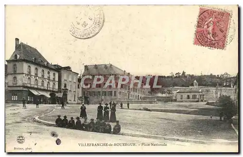 Cartes postales Villefranche De Rouergue Place nationale