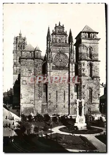 Cartes postales Rodez Cathedrale et place d&#39armes