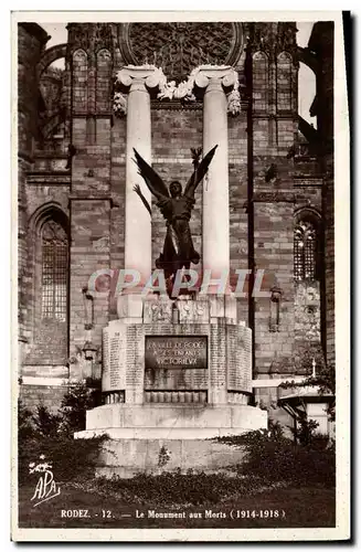 Cartes postales Rodez Le Monument Aux Morts 1914 1918 Militaria
