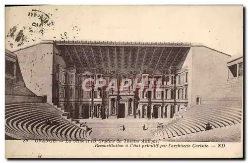 Ansichtskarte AK Orange La scene et les gradins Theatre antique