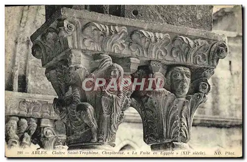 Cartes postales Arles Cloitre Saint Trophime Chapiteaux La fuite en Egypte